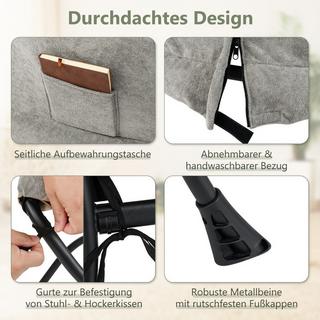 Northio Fauteuil avec tabouret & accoudoirs & poche latérale & repose-pieds double face chaise de relaxation  