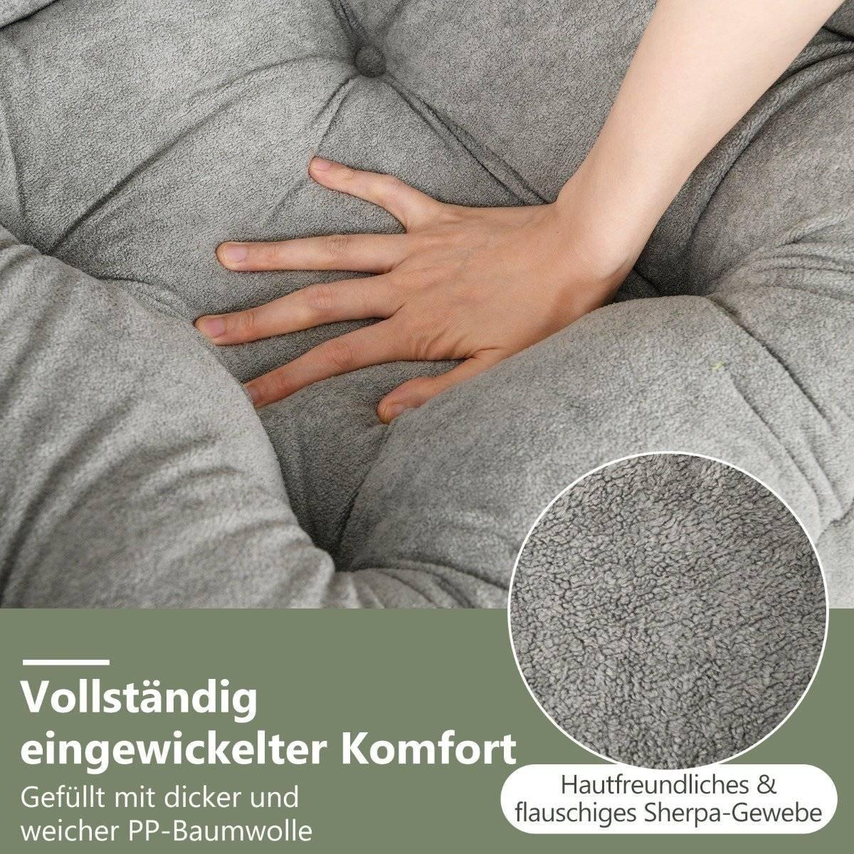 Northio Fauteuil avec tabouret & accoudoirs & poche latérale & repose-pieds double face chaise de relaxation  