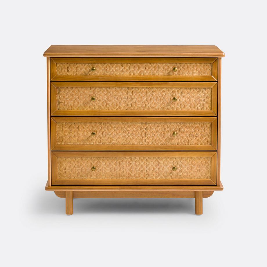 La Redoute Intérieurs Kommode aus massiver Kiefer und Rohrgeflecht  
