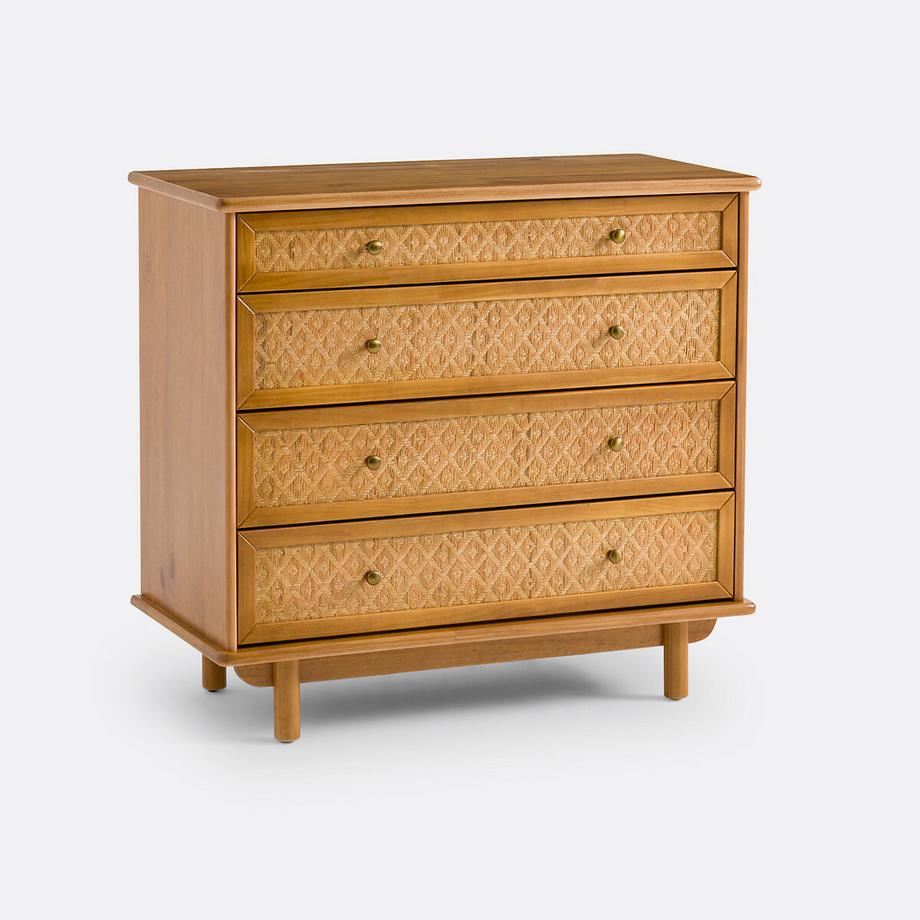 La Redoute Intérieurs Kommode aus massiver Kiefer und Rohrgeflecht  