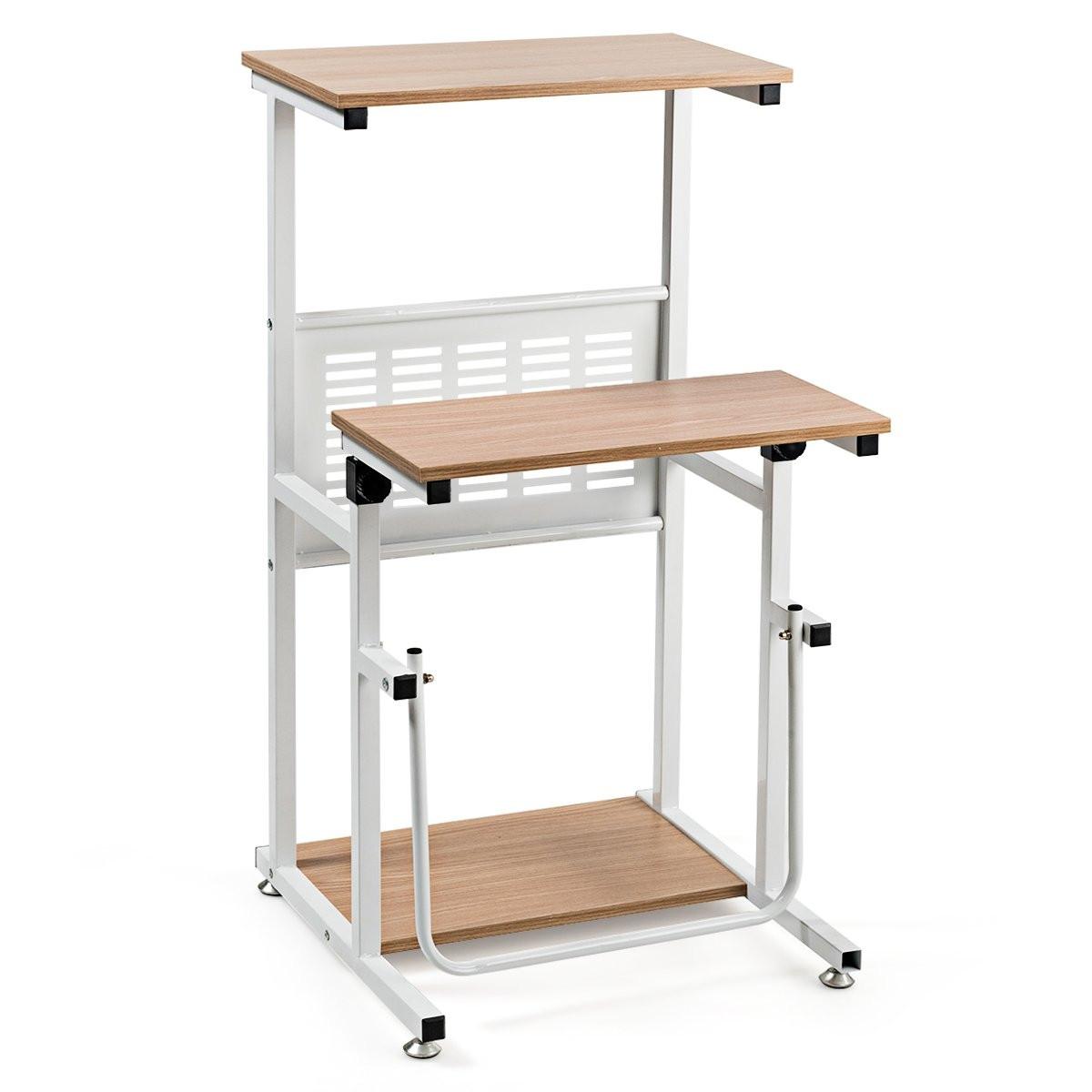 Northix Table de bureau 2 en 1 avec plateau réglable en hauteur pour présentations 55 x 53 x 98 cm  