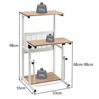 Northix Table de bureau 2 en 1 avec plateau réglable en hauteur pour présentations 55 x 53 x 98 cm  