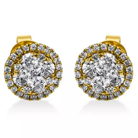 MUAU Schmuck  Boucles d'oreille en or jaune 750/18K diamant 0,95ct. Or Jaune