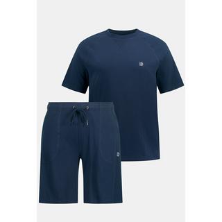 JP1880  Pigiama corto con t-shirt e pantaloncini blu notte opaco 