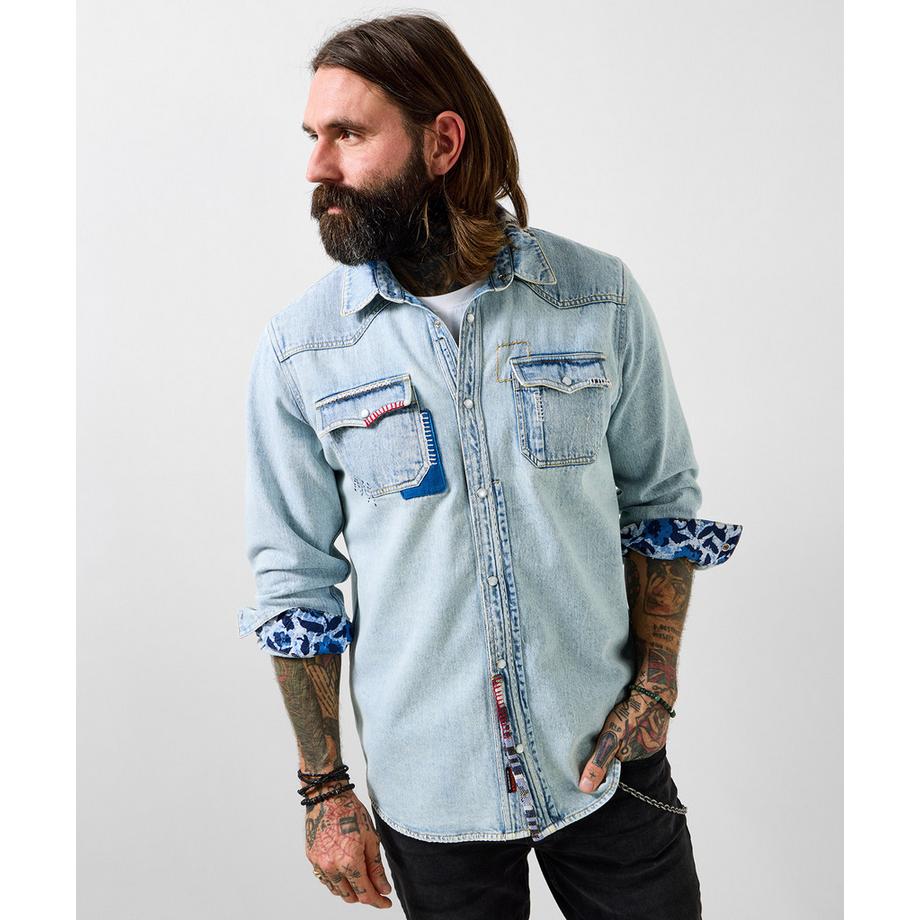Chemise en denim personnalisée d’inspiration western