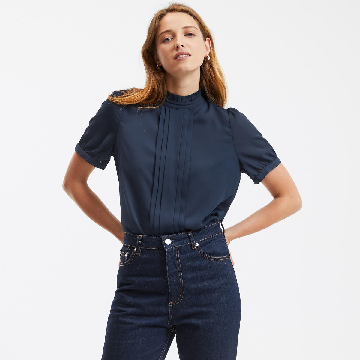 La Redoute Collections  Kurzärmelige Bluse mit Volantkragen 