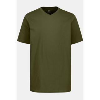 JP1880  T-shirt basic con scollo a V cachi scuro 