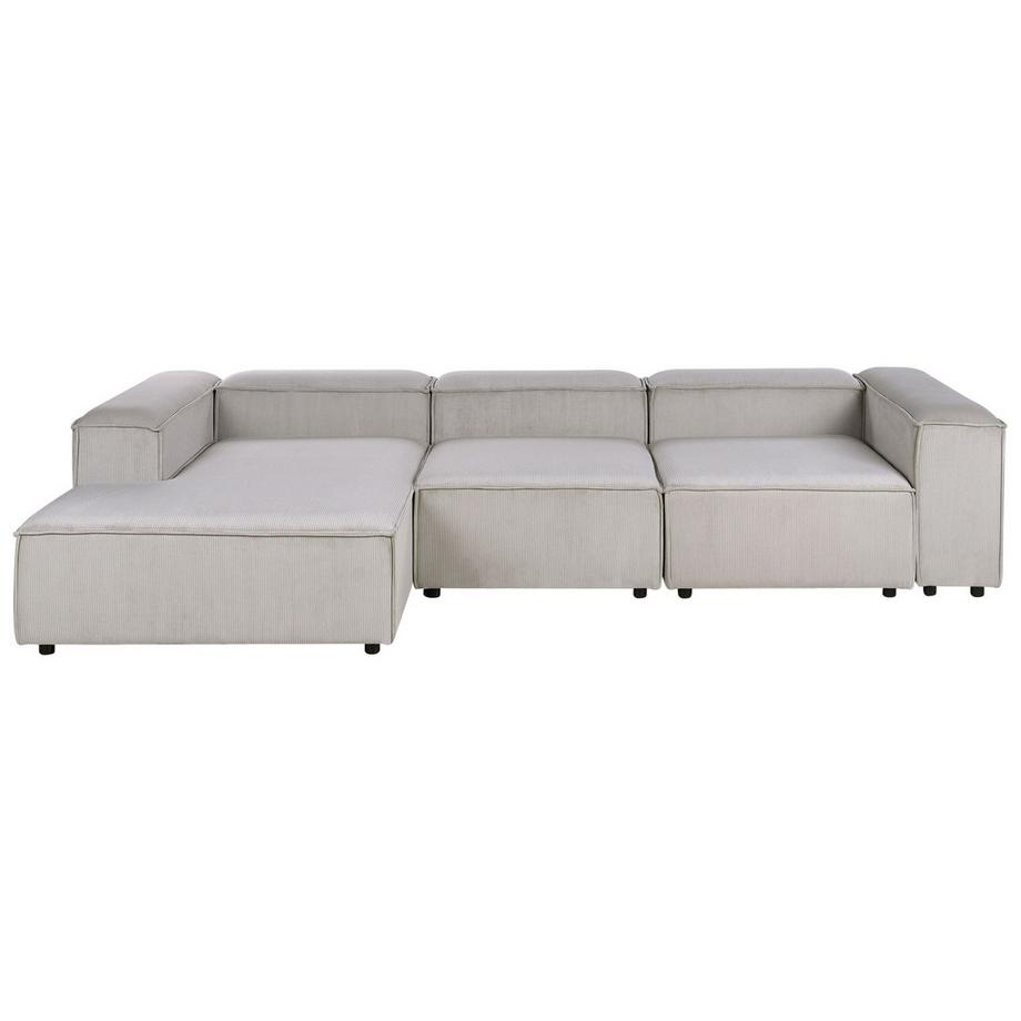 Beliani Canapé d'angle côté droit en Velours côtelé Moderne ARDAL  