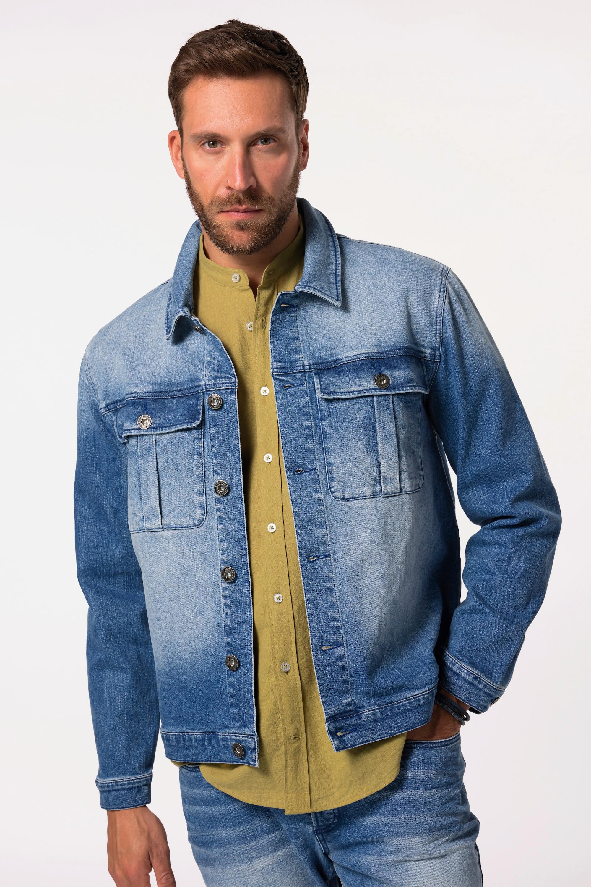 JP1880  Giacca in jeans con FLEXNAMIC® e due taschini sul petto, fino alla tg. 8XL 