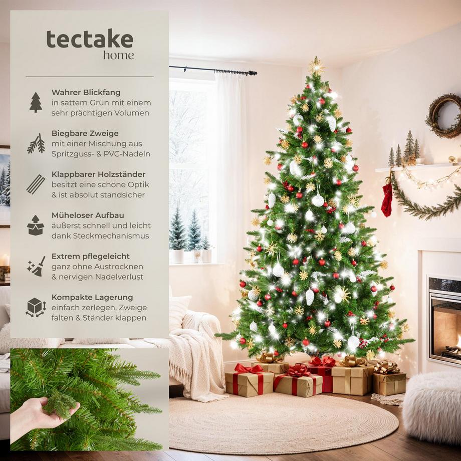 Tectake Albero di Natale artificiale Cupido, aghi in pressofusione  