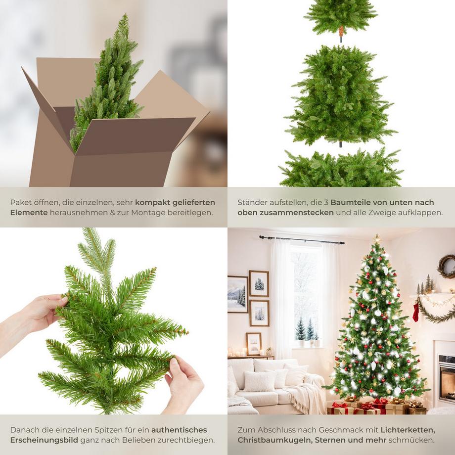 Tectake Albero di Natale artificiale Cupido, aghi in pressofusione  