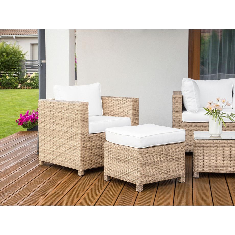 Beliani Lounge Set mit Tisch aus PE Rattan Skandinavisch MILANO  