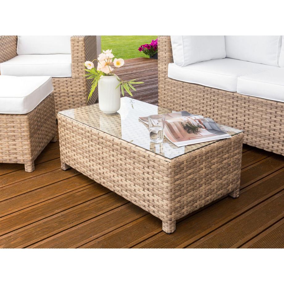 Beliani Lounge Set mit Tisch aus PE Rattan Skandinavisch MILANO  