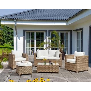 Beliani Set divani con tavolino en Rattan sintetico Scandinavo MILANO  