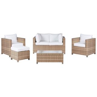 Beliani Set divani con tavolino en Rattan sintetico Scandinavo MILANO  