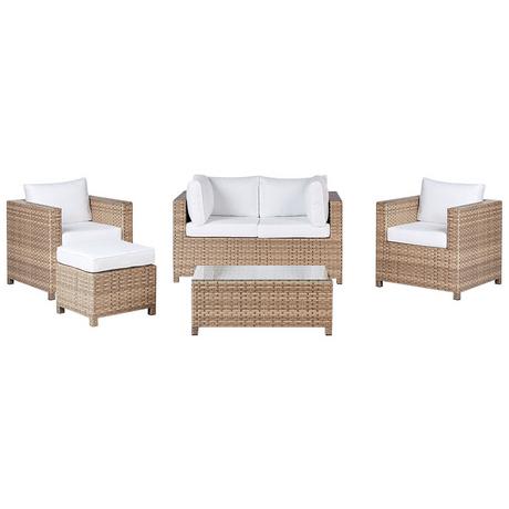 Beliani Set divani con tavolino en Rattan sintetico Scandinavo MILANO  