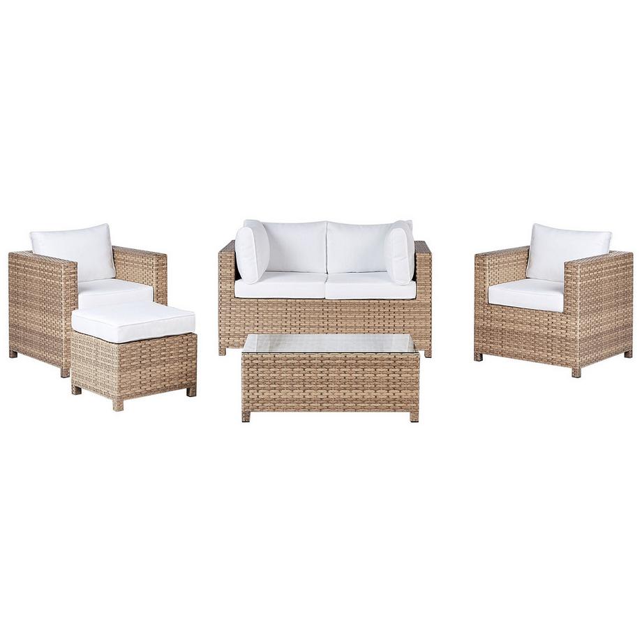 Beliani Lounge Set mit Tisch aus PE Rattan Skandinavisch MILANO  