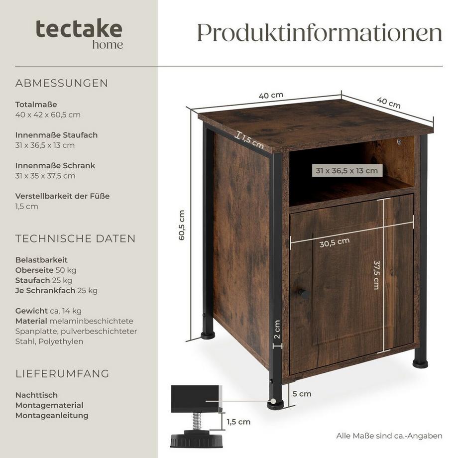 Tectake Nachttisch Blackburn  