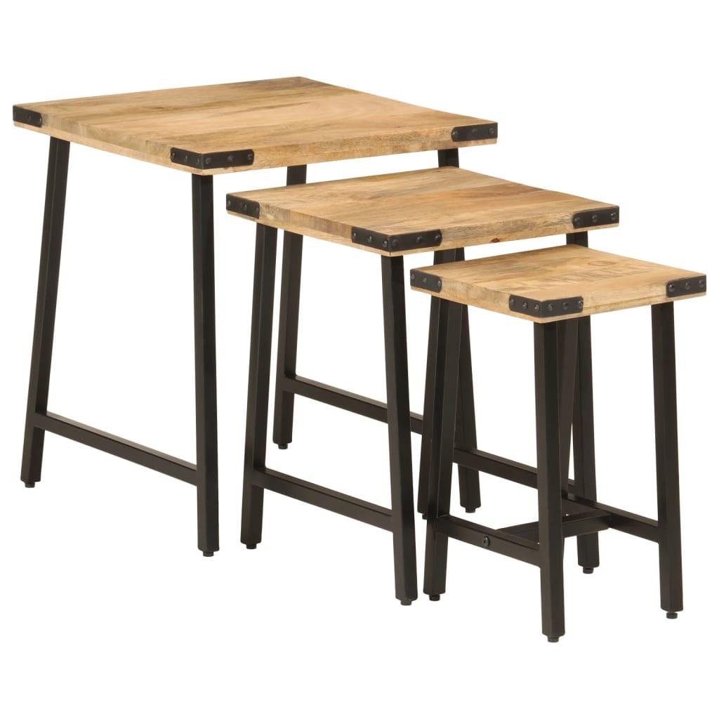 VidaXL Table basse gigogne bois  