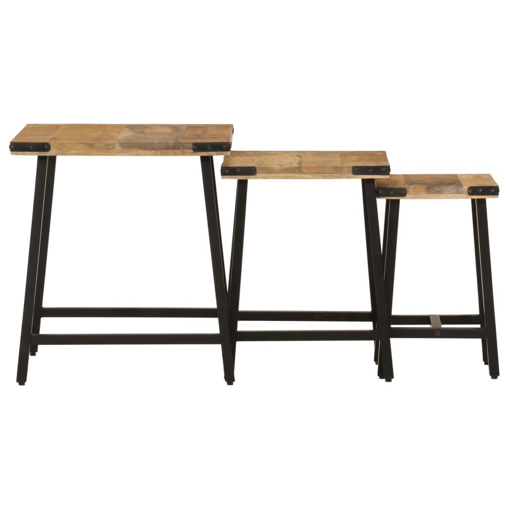 VidaXL Table basse gigogne bois  