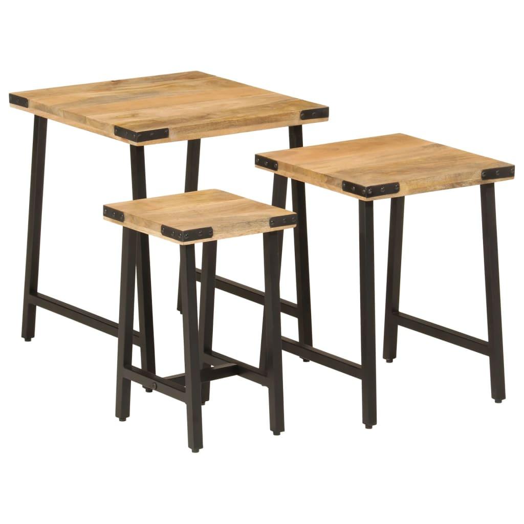 VidaXL Table basse gigogne bois  