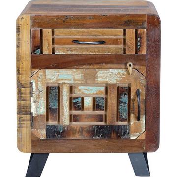 Table de nuit Xela bois recyclé multicolore