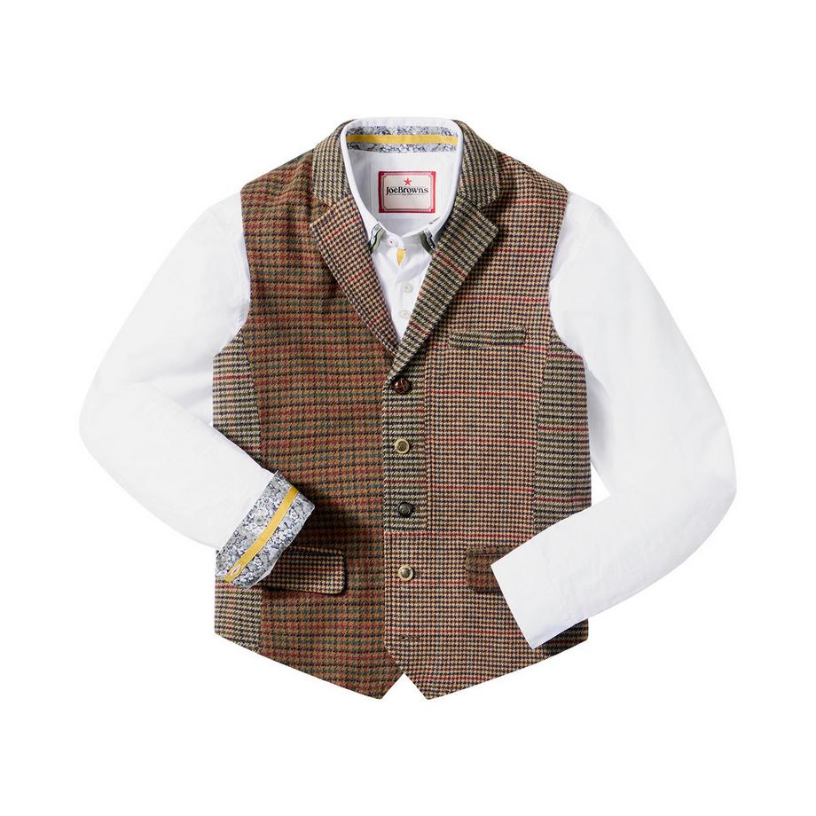 Joe Browns Gilet à Carreaux Regular Fit avec Doublure Contrastante  