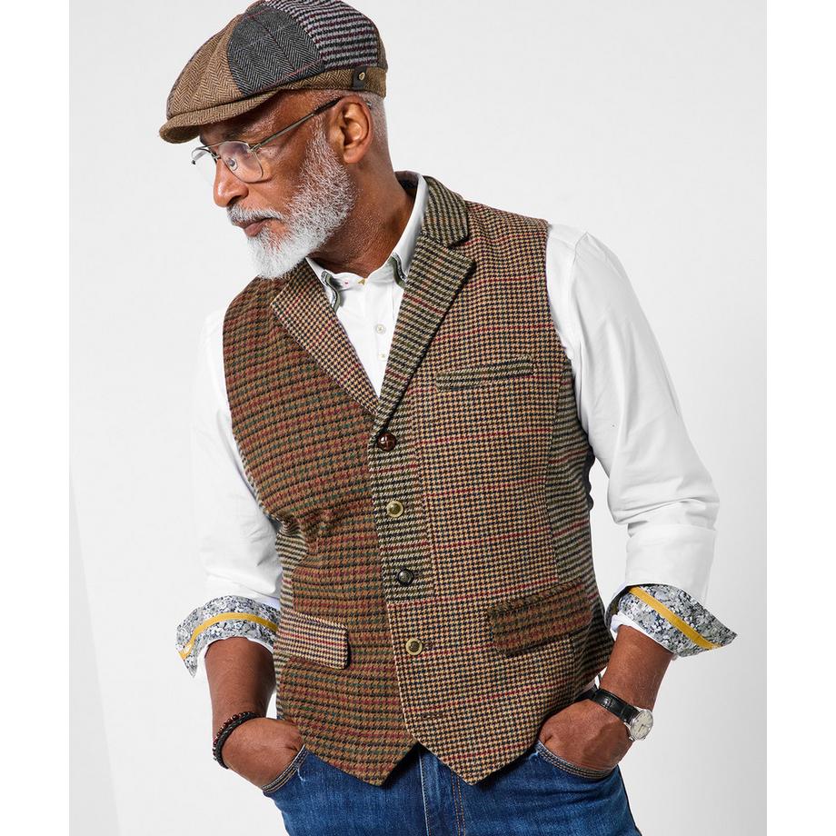 Joe Browns Gilet à Carreaux Regular Fit avec Doublure Contrastante  