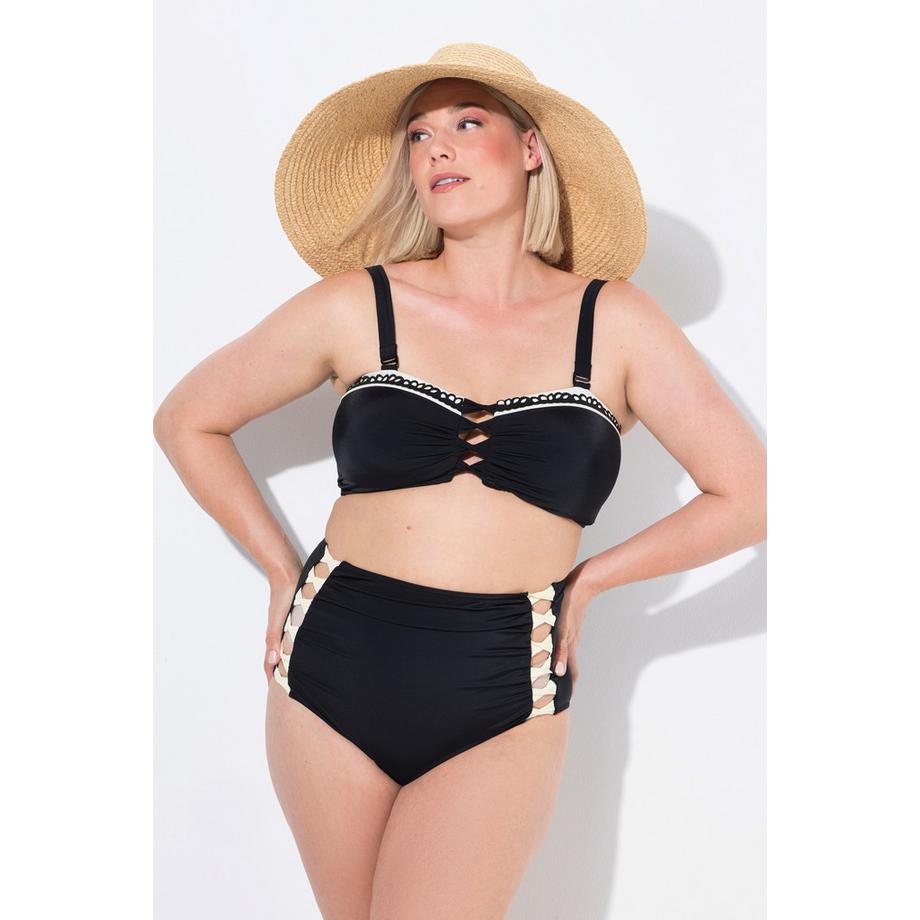 Ulla Popken Bikini Laccetti Decorativi Coppe Morbide Spalline Regolabili Vita Alta  