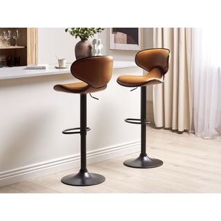 Beliani Lot de 2 tabourets de bar en Cuir PU Moderne CONWAY  