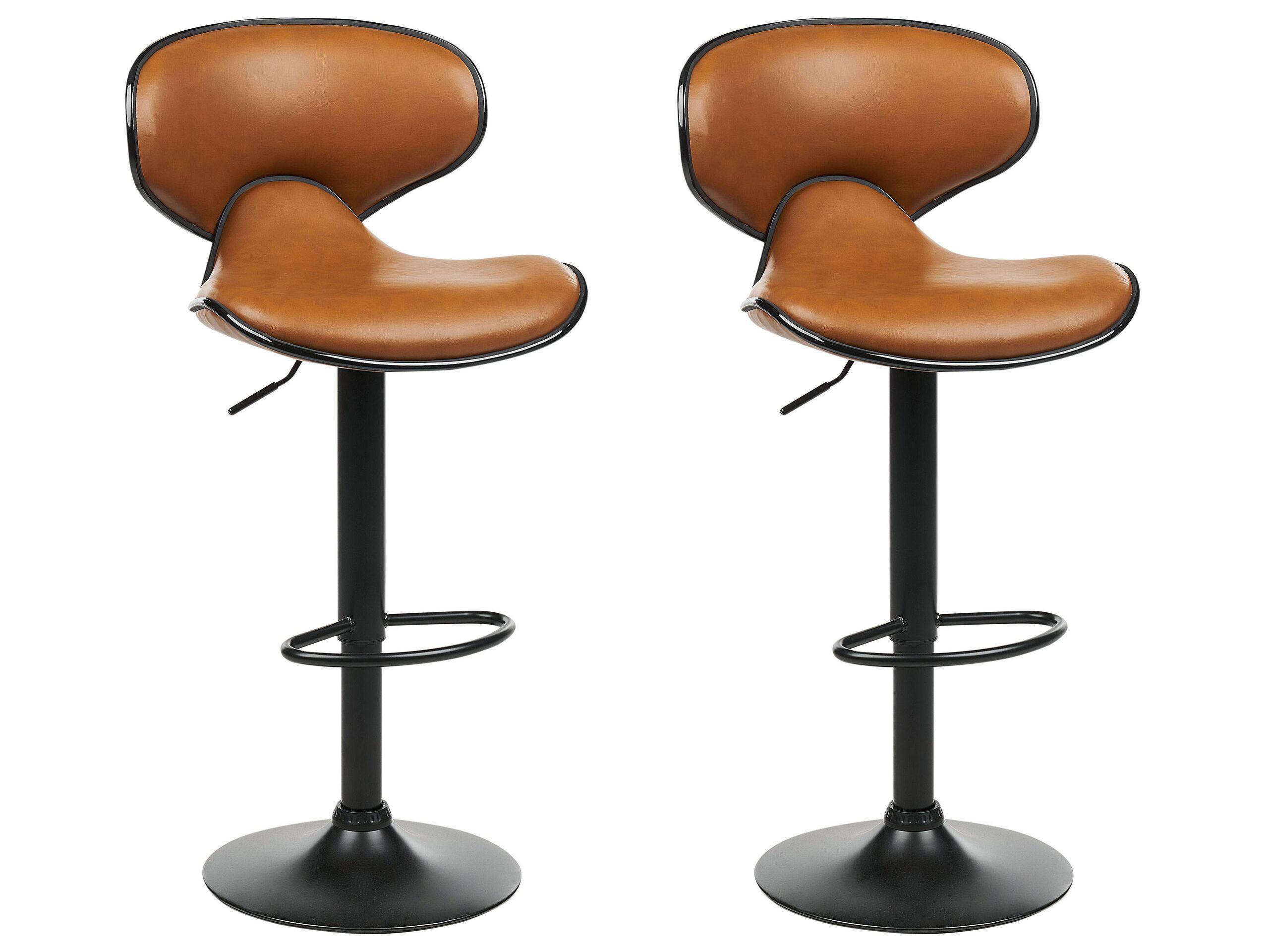 Beliani Lot de 2 tabourets de bar en Cuir PU Moderne CONWAY  