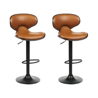 Beliani Lot de 2 tabourets de bar en Cuir PU Moderne CONWAY  