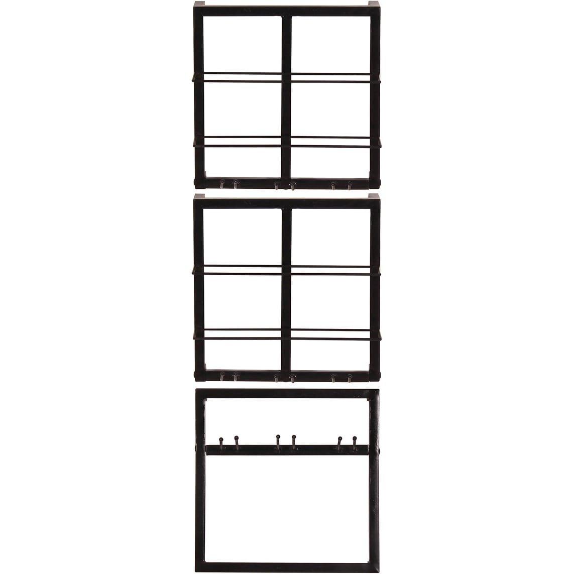 mutoni Wandregal Cotry antikschwarz 120x60x60 (3-tlg)  