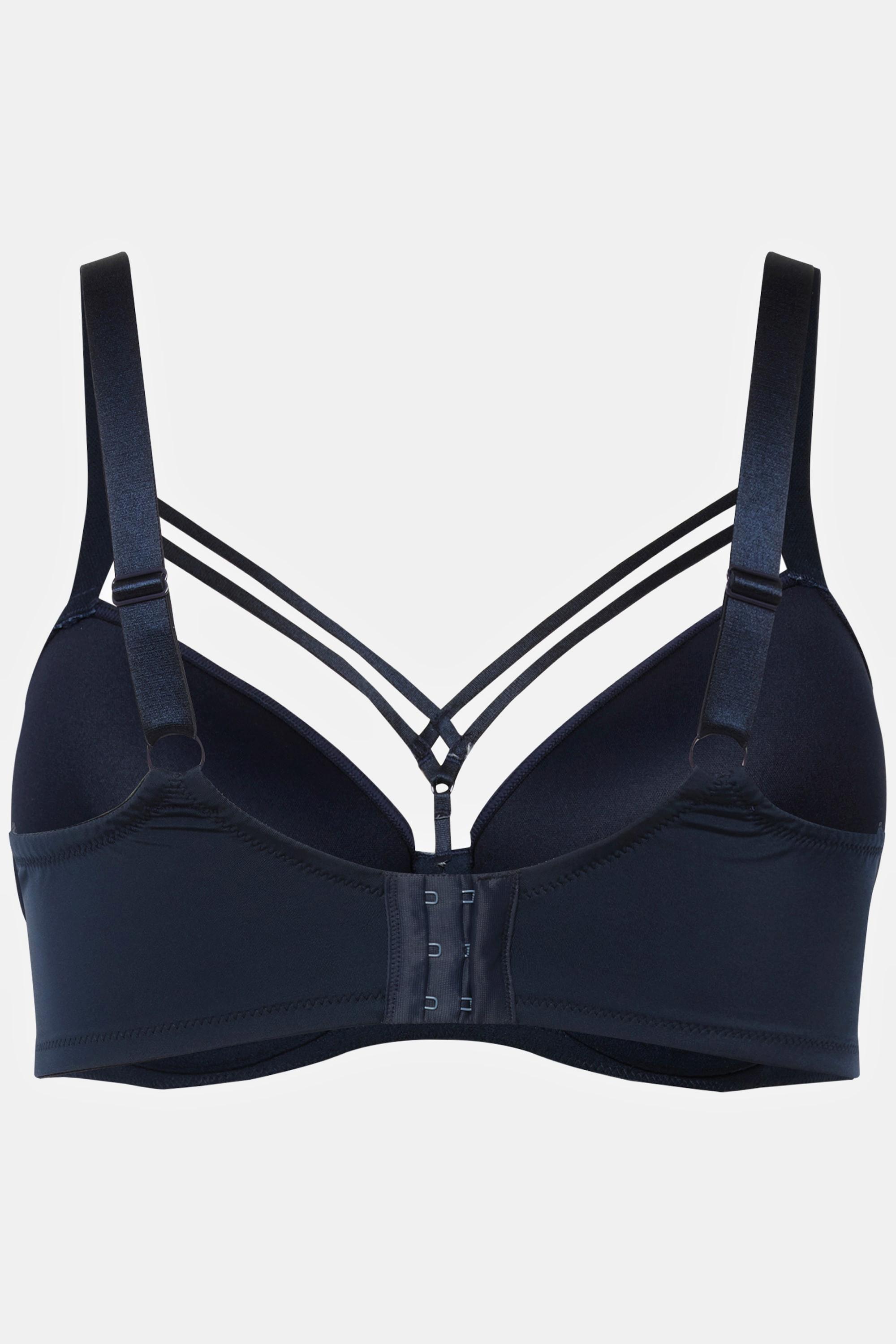 Ulla Popken  Reggiseno con ferretto, coppe morbide e fantasia con ginkgo, coppa B-E 