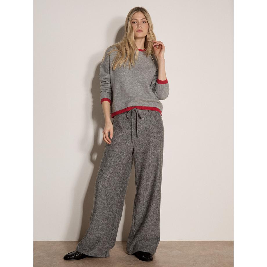APRICOT Pantalon à jambes larges à motif chevrons  