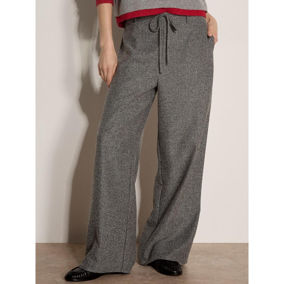 Pantalon à jambes larges à motif chevrons