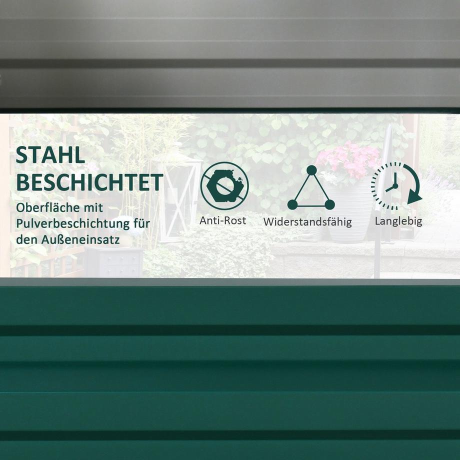 Northio Hochbeet Aus Stahl Pflanzkasten Rostfrei, Gemüsebeet Mit Offenem Boden, Für Garten & Balkon, Grün, 120X60X30,5Cm  