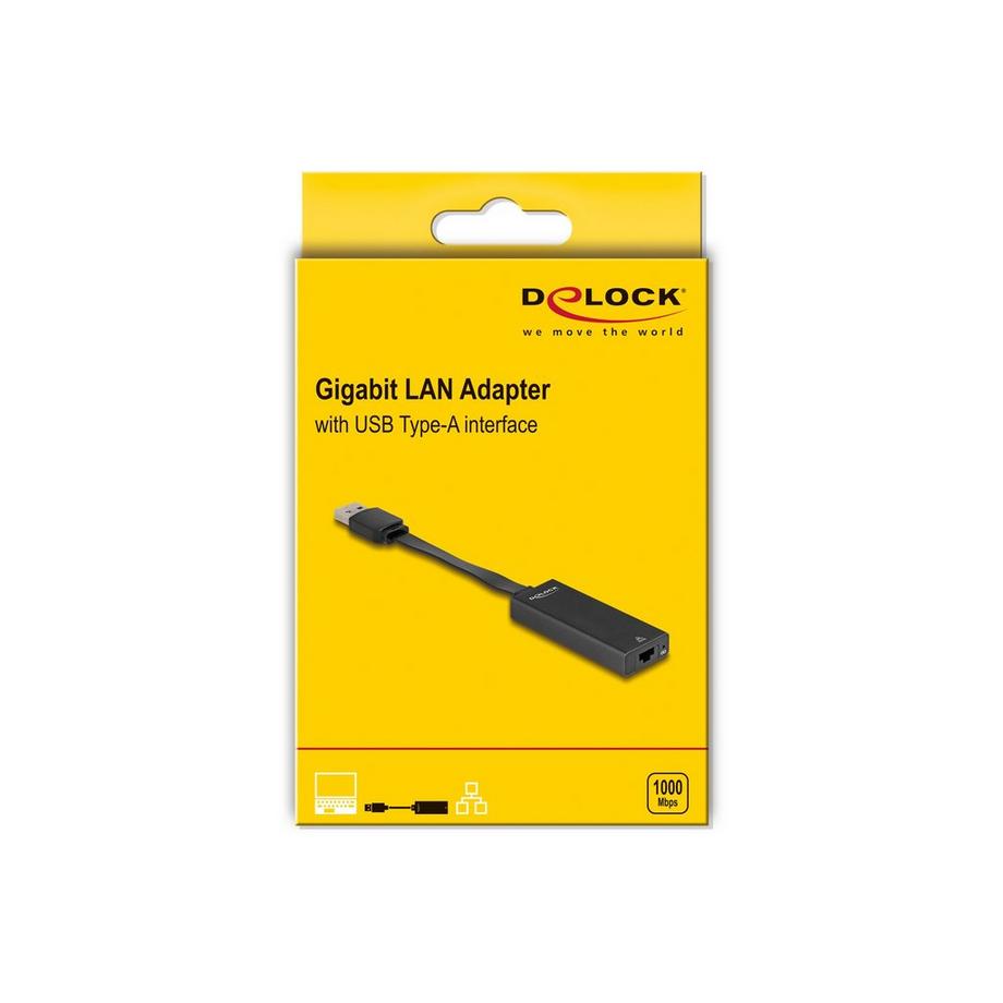 DeLock  DeLOCK 66245 Kabeladapter USB Type-A RJ-45 Schwarz 
