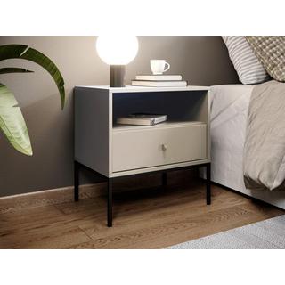 Vente-unique Comodino 1 cassetto e 1 nicchia Beige - Lotto di 2 - BOGDAN  