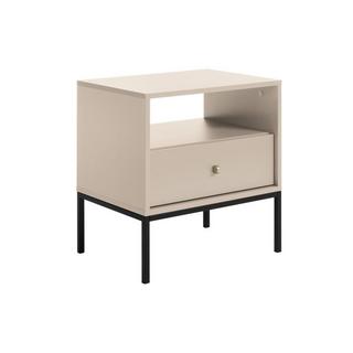 Vente-unique Comodino 1 cassetto e 1 nicchia Beige - Lotto di 2 - BOGDAN  