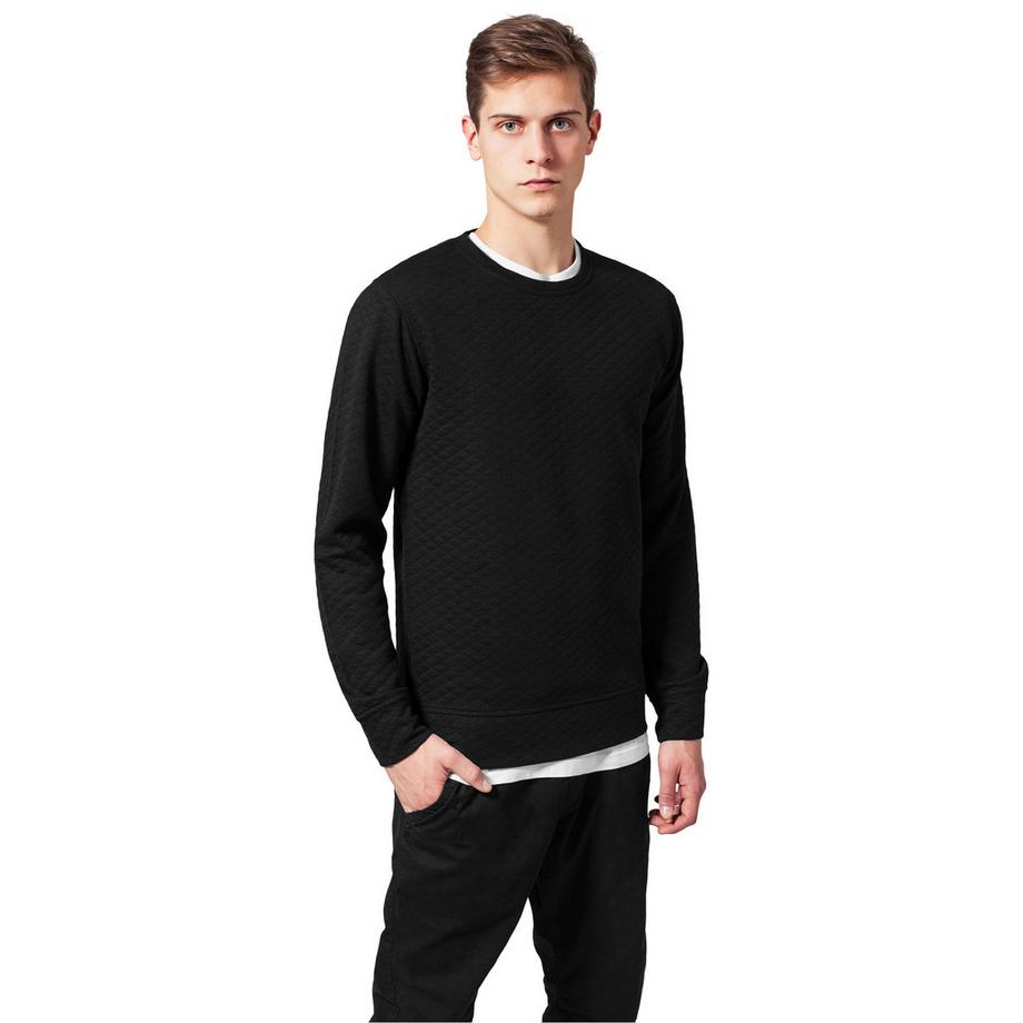 URBAN CLASSICS Quilted Crew Neck T-Shirt  