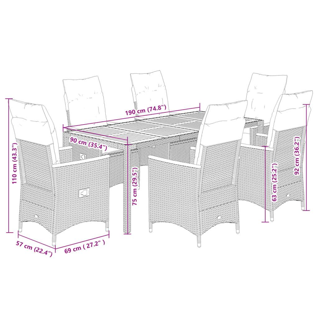 VidaXL Garten essgruppe poly-rattan  