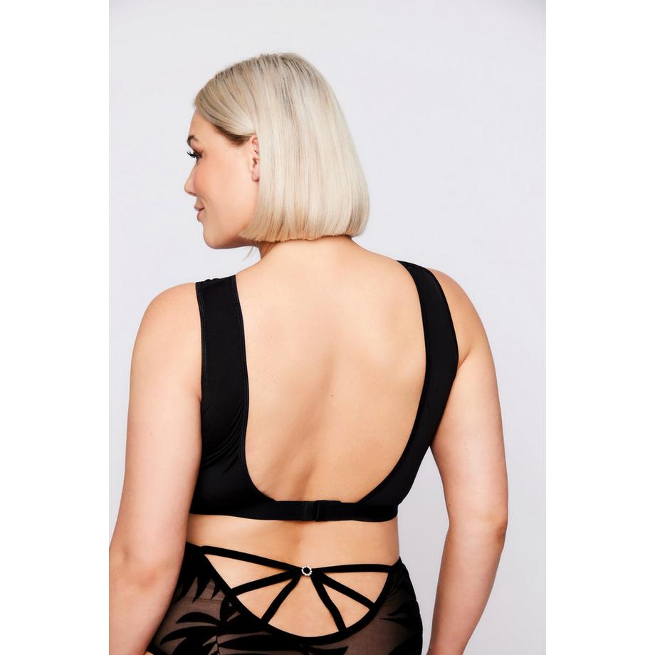 Ulla Popken Brassière Wild Leaves Imprimé Velours sans Armatures  