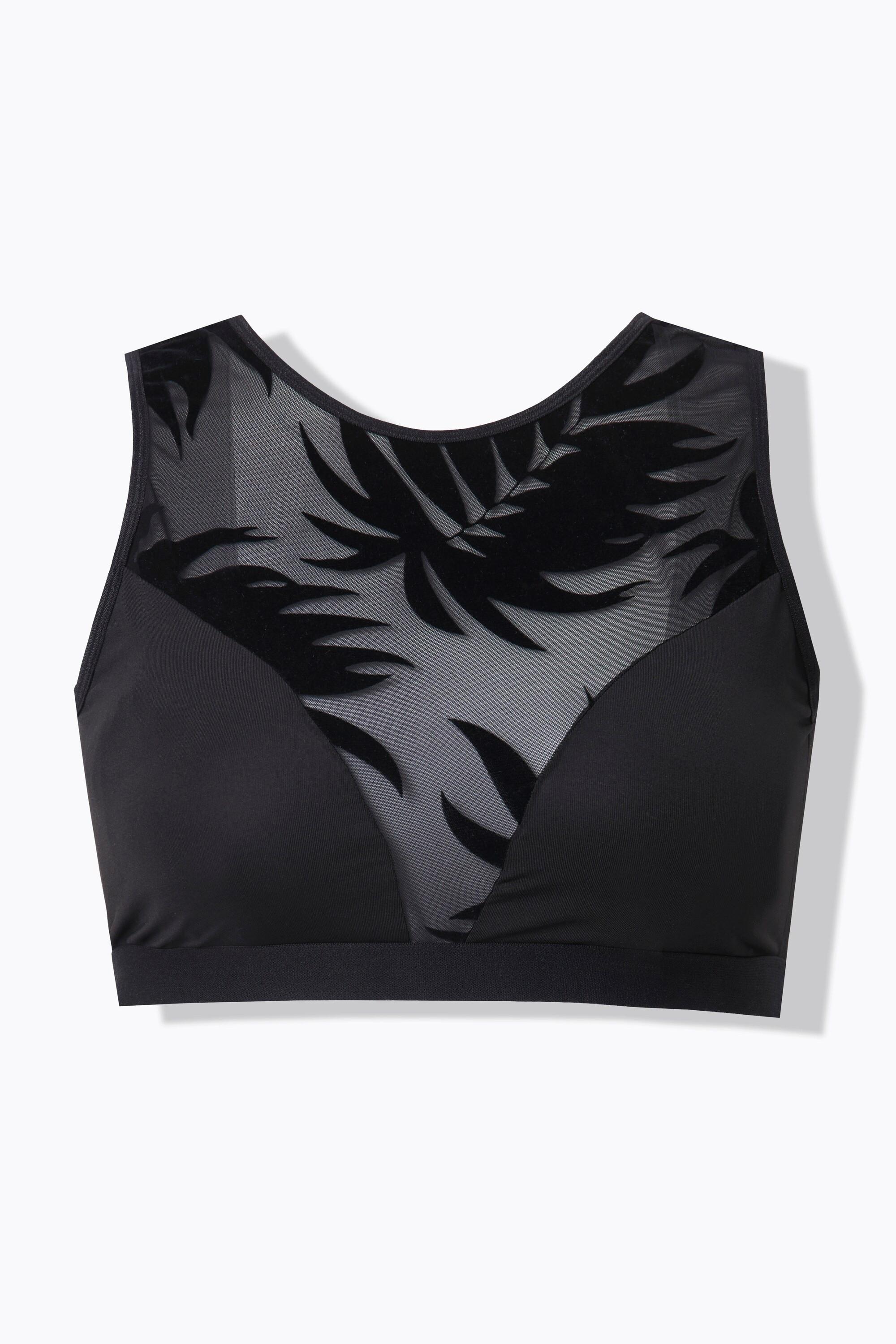 Ulla Popken Bustier Wild Leaves Stampa Velluto senza Ferretto  
