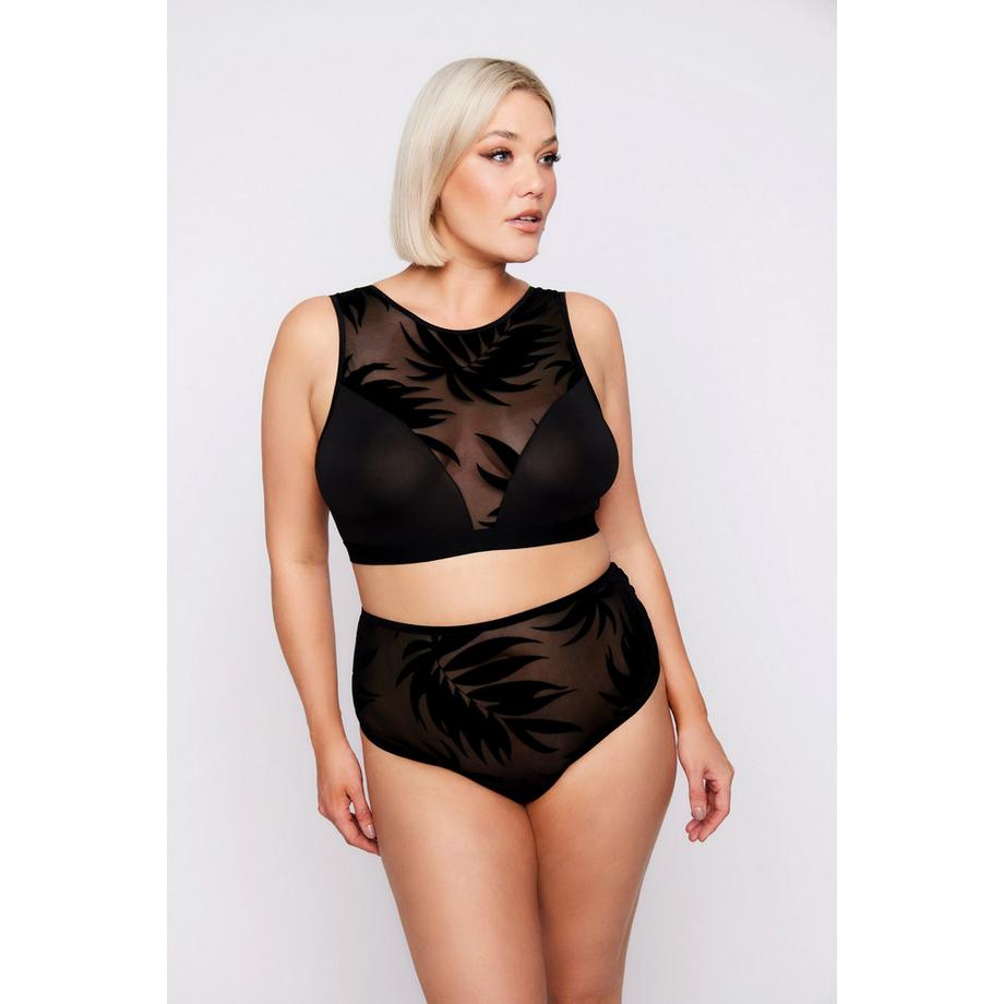 Ulla Popken Brassière Wild Leaves Imprimé Velours sans Armatures  