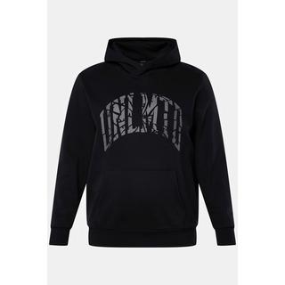 JP1880  Sweat à capuche Fitness, imprimé poitrine et poche kangourou 