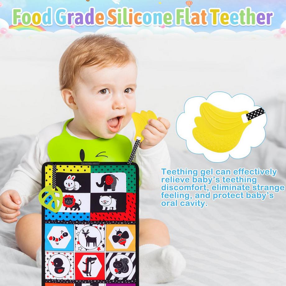 Activity-board  Baby Spiegelspielzeug Faltbares Babyspielzeug Bauchspielzeug mit kontrastierendem Muster für Neugeborene 