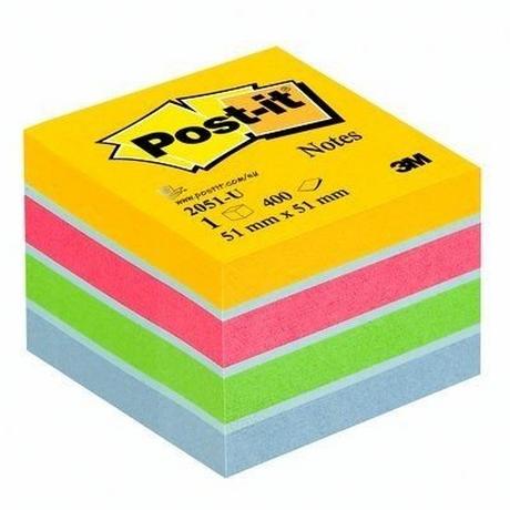 Post-It POST-IT Würfel Mini 51x51mm 2051-U 4-farbig/4x100 Blatt  