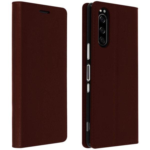 Avizar  Cover Echtleder Sony Xperia 5 Braun 