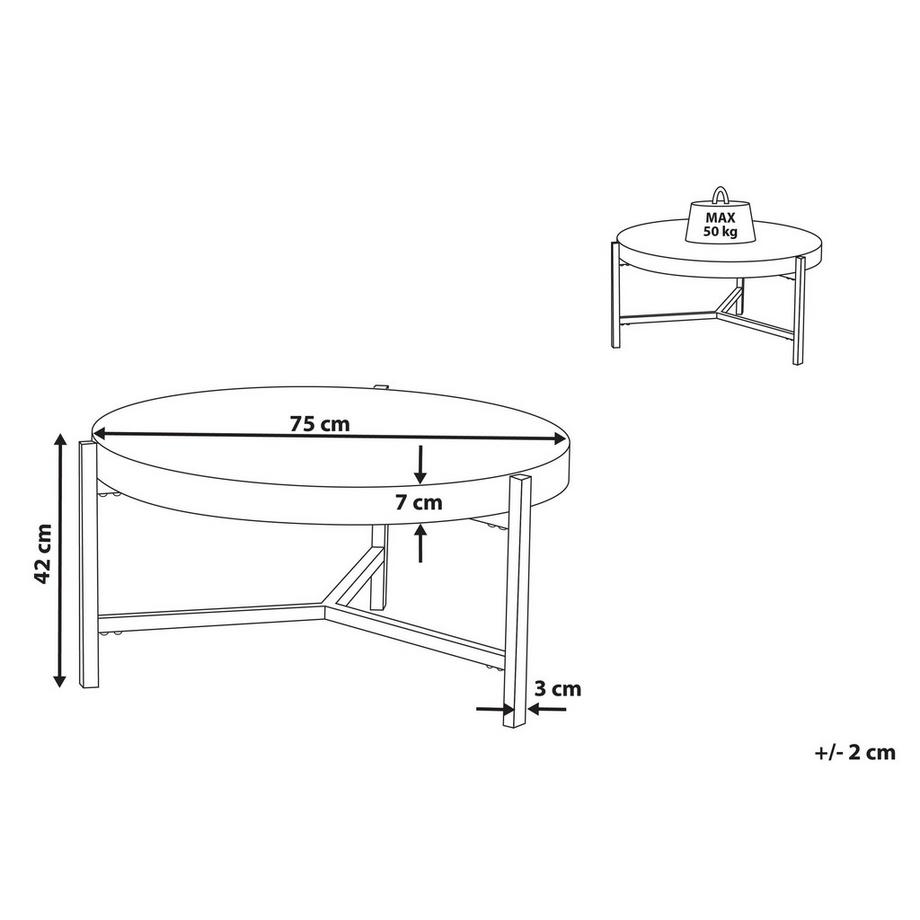 Beliani Table basse en MDF Industriel BONITA  
